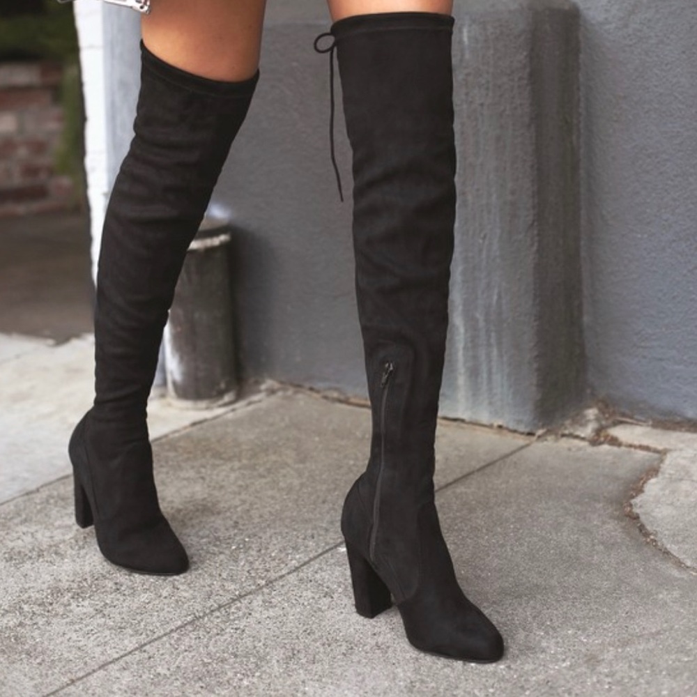 LULUS black suede over the knee boots ♥️